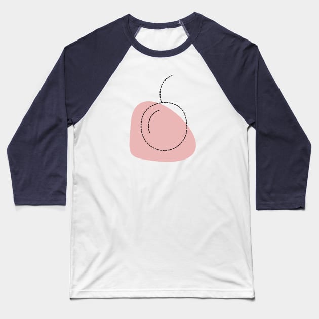 Minimalist Dotted Cherry Organic forms abstract art Baseball T-Shirt by From Mars